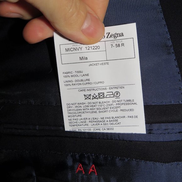 Ermenegildo Zegna Micronsphere Solid Navy Recent Two Button Sport Coat 48R - Picture 10 of 11